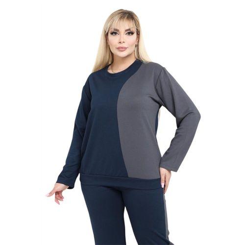 Melsay Butik Lacivert Füme Renk Bloklu Modal Kadın Eşofman Takımı