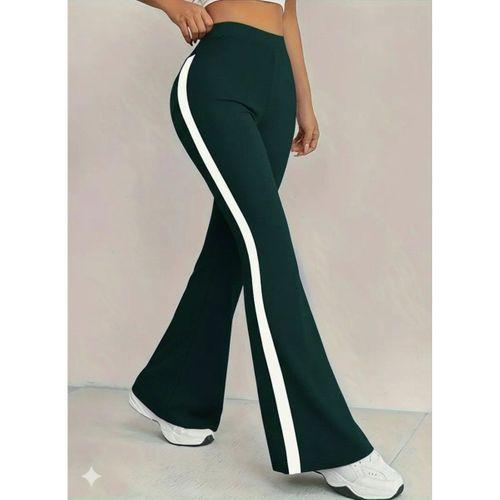 Kadın Yüksek Bel İspanyol Paçalı Yanlardan şerit Detaylı Dalgıç Tayt Pantolon