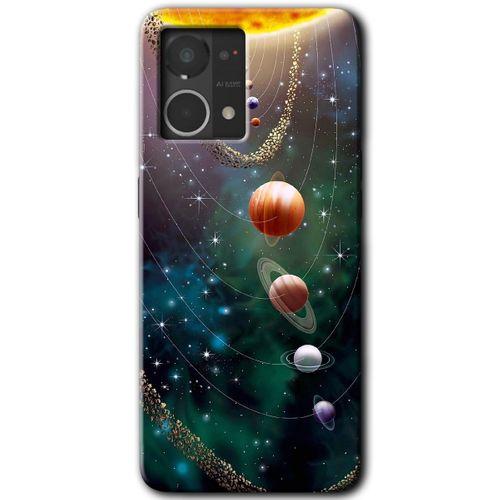 Oppo Reno 7 4G HD Baskılı Kılıf + 9D Tam Ekran Koruyucu - Cosmos