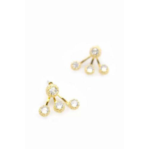 Çoklu Taşlı Küpe - Altın