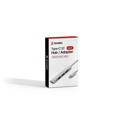 ENKADO EKD-TP50, Type-C to 3xUSB 2.0, 1xUSB 3.0, Metal, USB HUB