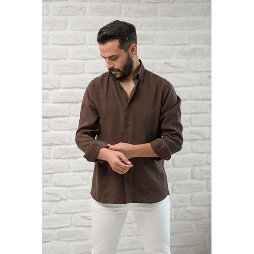 Regular Fit Yaka Düğmeli Yazlık Modal Kumaş Erkek Gömlek