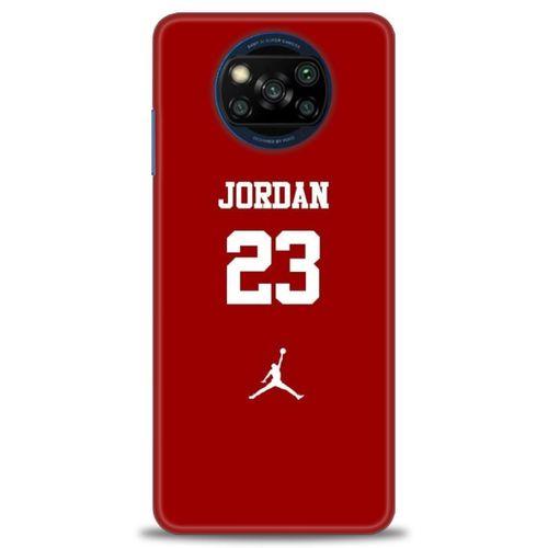 Xiaomi Poco X3 Pro Kılıf HD Baskılı Kılıf - Jordan Kırmızı + Tam Ekran Koruyucu