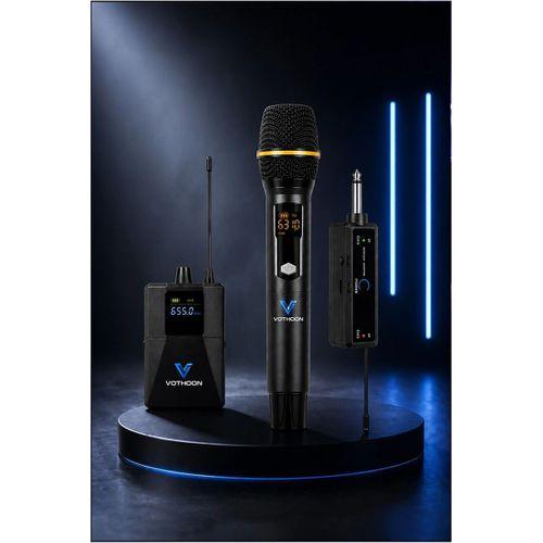 Wireless Mikrofon Sistemi Uhf Kablosuz El Mikrofonu Profesyonel Ses Performansı 50 Mt Menzil