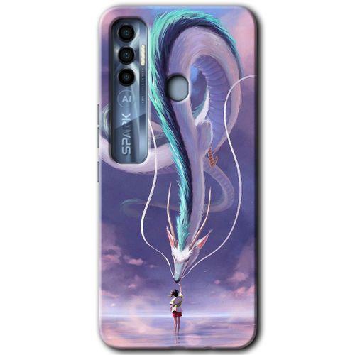 Tecno Spark 7 Pro HD Baskılı Kılıf + 9D Tam Ekran Koruyucu - Dragon Snake