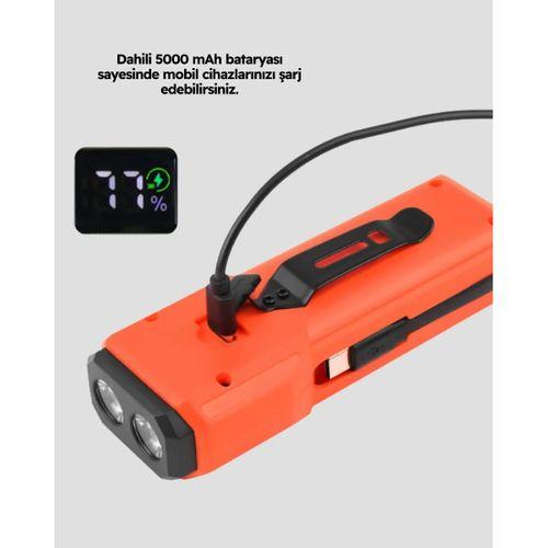 Powerbank Özellikli Bisiklet Işığı Dijital Göstergeli Led