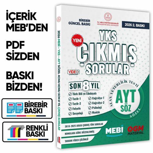 2026 YKS-AYT SÖZEL MEBİ Yeni Nesil Çıkmış Soru Bankası Son 8 Yıl Video/PDF Çözümlü BASKI ÜCRETİ