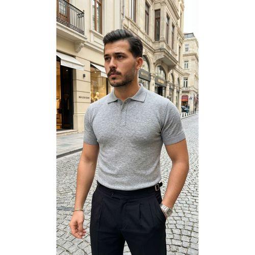 Erkek Düğme Yakalı Kısa Kollu Pamuk Triko Tişört
