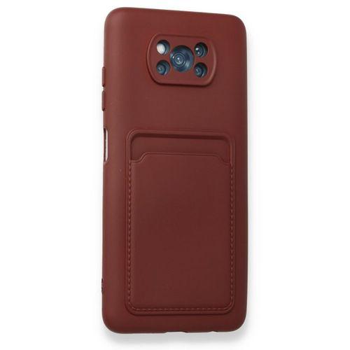 XD Xiaomi Pocophone X3 Pro Kılıf Kelvin Kartvizitli Silikon - Bordo