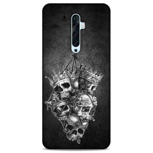 Lopard Oppo Reno 2z Uyumlu Kılıf Tattoo's (47) Crystal Flex Kılıf Kafatasları