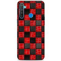 Oppo Realme 5i Kılıf Patchwork (47) Crystal Flex Kılıf Siyah Kırmızı