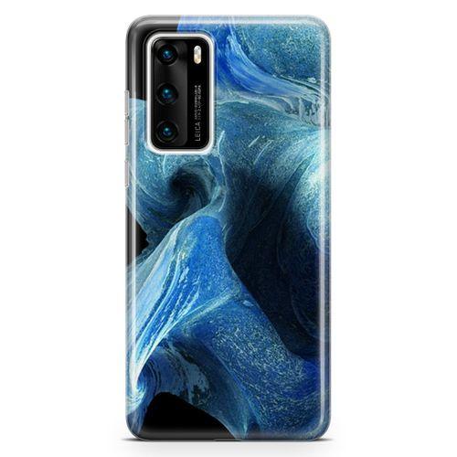 Huawei P40 Kılıf Mavi Kumlar Arka Kapak Koruma Desenli Full Koruyucu