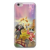 Apple iPhone 6 Plus - 6S Plus Kılıf Geyşa Kediler Arka Kapak Koruma Desenli Full Koruyucu