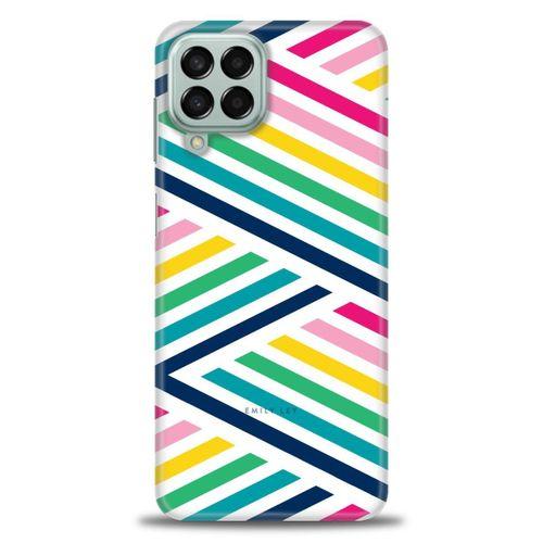 Samsung Galaxy M33 Kılıf HD Baskılı Kılıf - Renkli Çubuklar + Tam Ekran Koruyucu