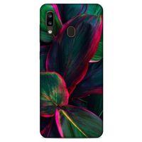 Lopard Samsung Galaxy A20 Uyumlu Kılıf Bahar (25) Antişok Kapak Fuşya Yeşil