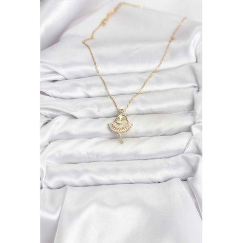 316L Çelik Zincir Gold Renk Balerin Model Kadın Kolye