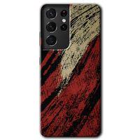 MRCİLETİSİM Samsung Galaxy S21 Ultra Kılıf HD Desen Baskılı Arka Kapak + Temperli Cam - Kumaş Deseni 6