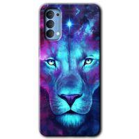 Oppo Reno 4 Kılıf HD Desen Baskılı Arka Kapak + Temperli Cam - Neon Lion