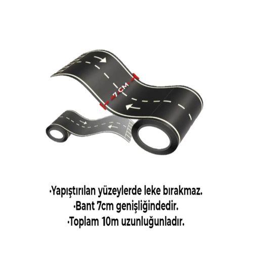 Zhltoys Otoyol Bant Eğitici Ve Eğlenceli Yol Yapım Road Tape Şerit Oyun Bandı Eğitici Oyuncak 7cm x 10Metre