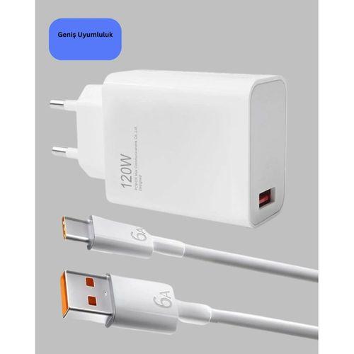 120 Watt Hızlı Şarj Adaptörü Samsung S20 S21 S22 S23 Uyumlu