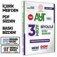 2026 AYT MEBİ-OGM 3 ADIM Biyoloji Soru Bankası RENKLİ A4 Boyut Video Çözümlü BASKI ÜCRETİ