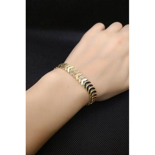 Balık Kılçığı Yassı Gold Kaplama Künye Kılçık Bileklik – 454