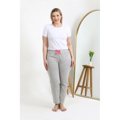 Kadın Pamuklu Büyük Beden Alt Pijama Gri