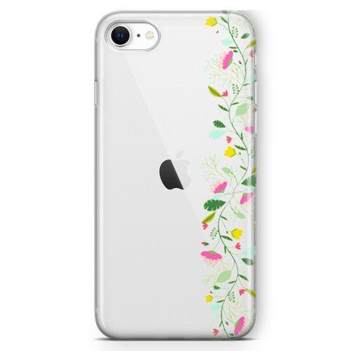 Apple iPhone SE 2020 Kılıf Asma Çiçek Arka Kapak Koruma Desenli Full Koruyucu