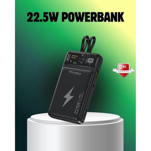 Powerbank Dahili Ekranlı 10000 Mah Çift Kablolu