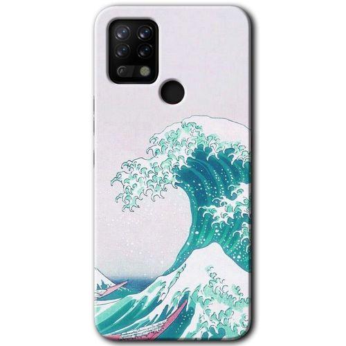 Tecno Pova Kılıf HD Desen Baskılı Arka Kapak - Dalga + Kırılmaz Cam