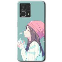 MRCİLETİSİM Oppo Reno 7 4G Kılıf HD Desen Baskılı Arka Kapak+Temperli Cam - Happy Girl