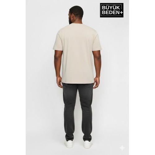 Büyük Beden Erkek Basic Tişört – Pamuklu Düz T-Shirt 3XL-6XL SPR26BTS510
