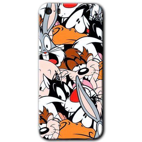MRCİLETİSİM iPhone 5 Kılıf HD Desen Baskılı Arka Kapak + Temperli Cam - Karakterler