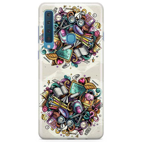 Samsung Galaxy A9 2018 Kılıf Kırtasiye Malzemeleri Doodle Arka Kapak Koruma Desenli Full Koruyucu