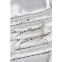 Zirkon Taşlı Kutup Yıldızı Model Gümüş Renk 3'lü Kadın Bileklik Kombini