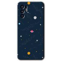 Oppo Reno 6 Kılıf HD Desen Baskılı Arka Kapak + Temperli Cam - Çizim Gezegen