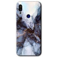 Xiaomi Redmi Note 7 HD Baskılı Kılıf + 9D Tam Ekran Koruyucu - Otantik Mermer