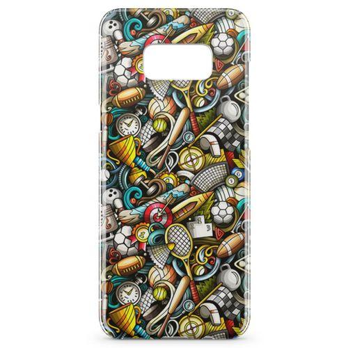 Samsung Galaxy S8 Kılıf Basket Futbol Doodle Arka Kapak Koruma Desenli Full Koruyucu