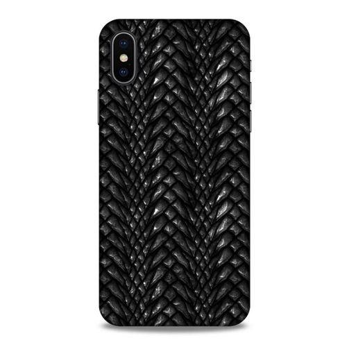 Apple iPhone XS Kılıf Dragons (2) Kabı Ejderha Deri Siyah