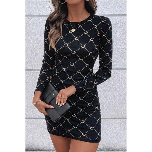 Kadın Bisiklet Yaka Uzun Kol Triko Mini Boy Elbise