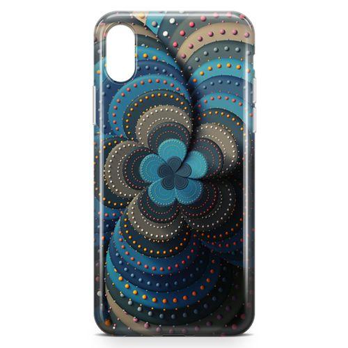 Apple iPhone X Kılıf İnci Taşlı Çiçek Arka Kapak Koruma Desenli Full Koruyucu
