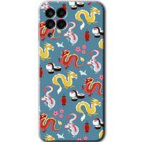 Potkal Hediye Fabrikası Samsung Galaxy M33 HD Baskılı Kılıf + 9D Tam Ekran Koruyucu - Funky Dragon