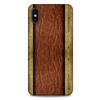 Apple iPhone XS Max Kılıf Patchwork (24) Darbe Emici Kılıf Kahve Sarı