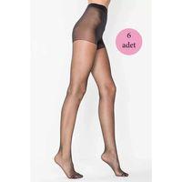 6 Adet Parlak Fit 15 Likralı Külotlu Çorap Siyah