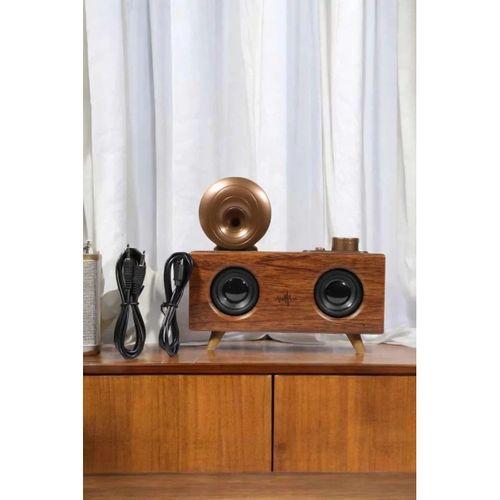 Bluetooth Hoparlör Ahşap Klasik Retro Gramofon Bluetooth Müzik Kutusu