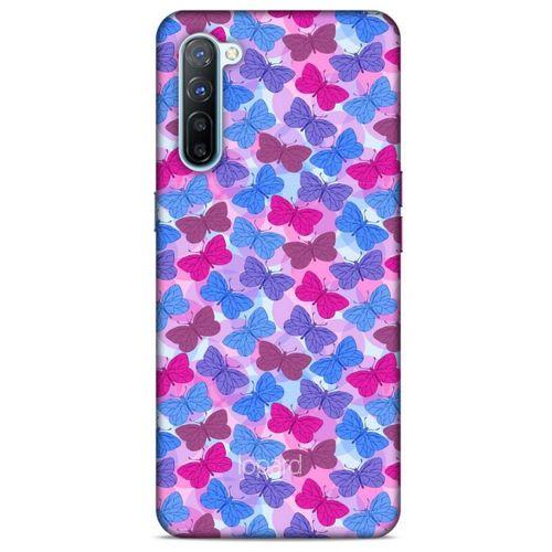 Oppo Reno 3 Kılıf Kelebek Etkisi (21) Koruyucu Kapak Yeşil Kırmızı