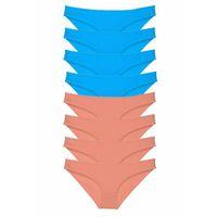 8 adet Süper Eko Set Likralı Kadın Slip Külot Pudra ve Mavi