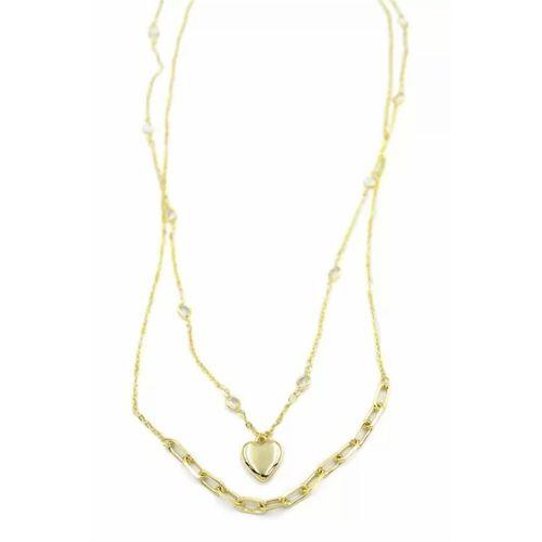 Kalp Kolye - 90cm - Altın