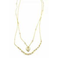 Kalp Kolye - 90cm - Altın