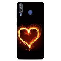 Lopard Samsung Galaxy M30 Uyumlu Kılıf FireX (24) Darbe Emici Kılıf Ateşli Kalp